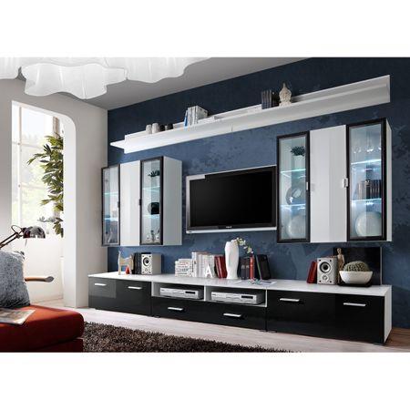 Iceland Wooden Entertainment Unit in Black High Gloss