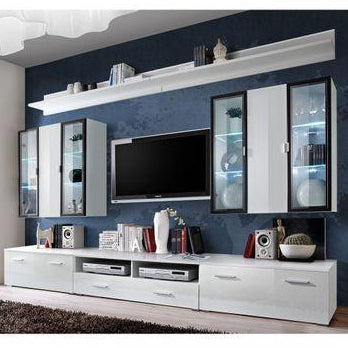 Iceland Wooden Entertainment Unit in White High Gloss