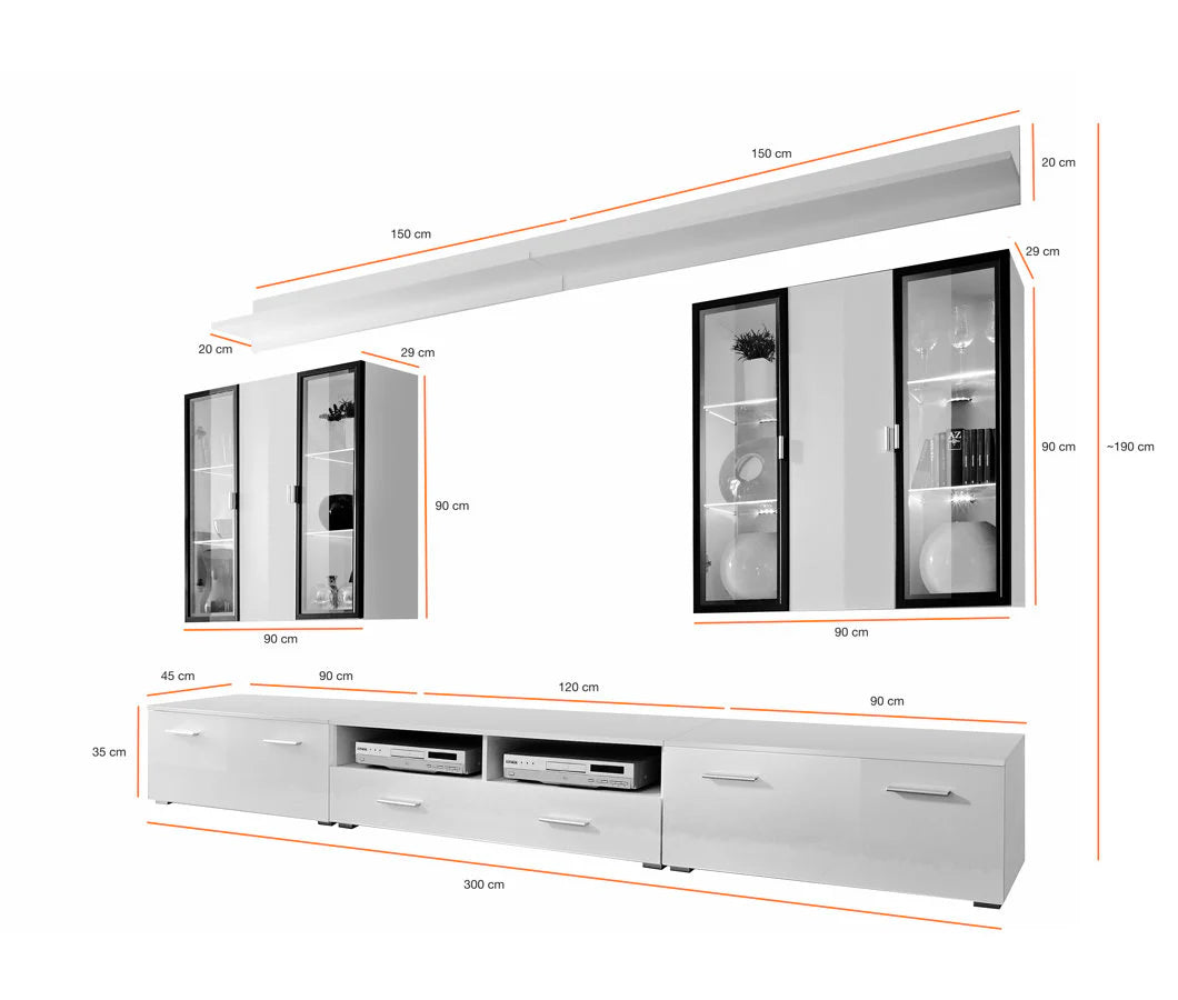 Iceland Wooden Entertainment Unit in White High Gloss