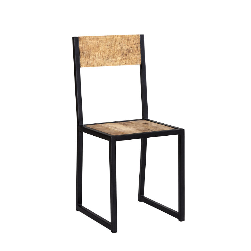 Cosmo Industrial Metal & Wood Dining Chair In Pair