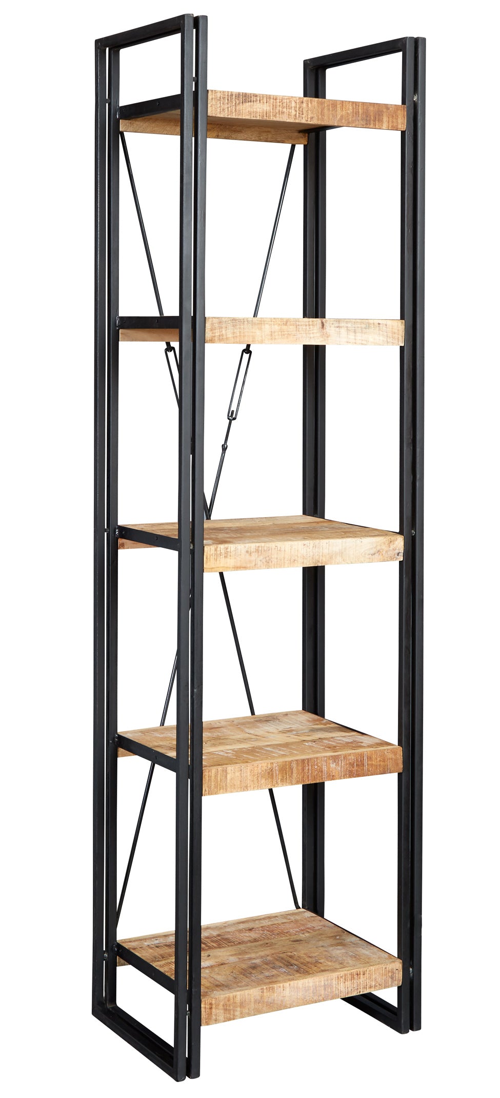 Cosmo Industrial Slim Open Bookcase