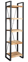 Cosmo Industrial Slim Open Bookcase - Furniture One Shop