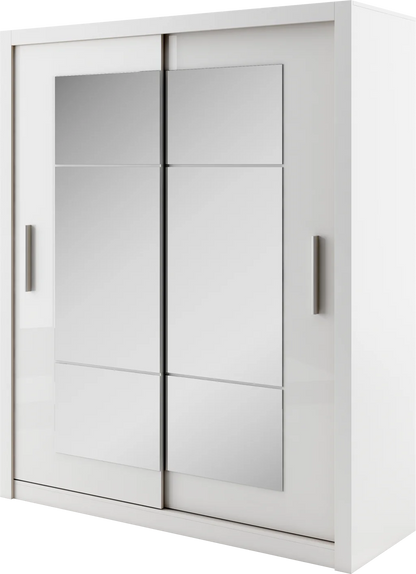 Idea ID-02 Wooden Wardrobe 180cm With 2 Sliding Doors In White Matt