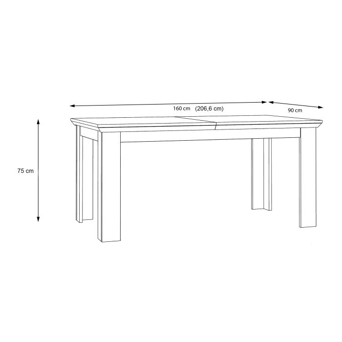 Illopa Dining Table Extended in Oak Nelson/Snowy Oak