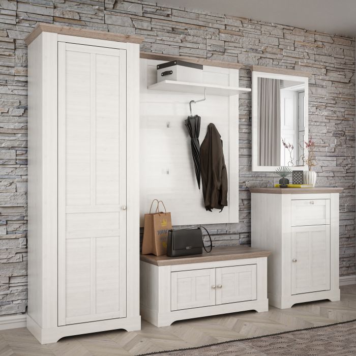 Illopa Hallway Wardrobe in Oak Nelson/Snowy Oak