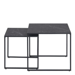 Infinity Nest of Tables in Black Matt Set of 2