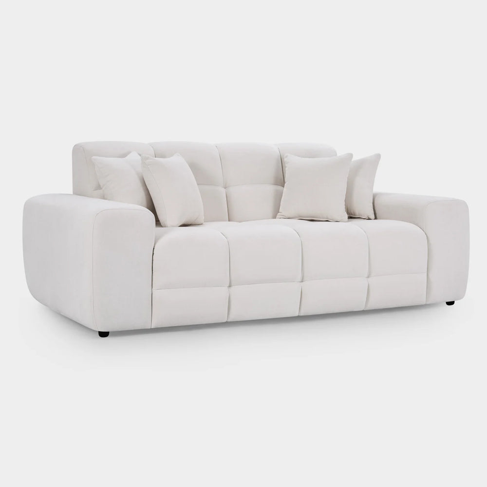 Jacob 3 Seater Fabric Sofa In Natural