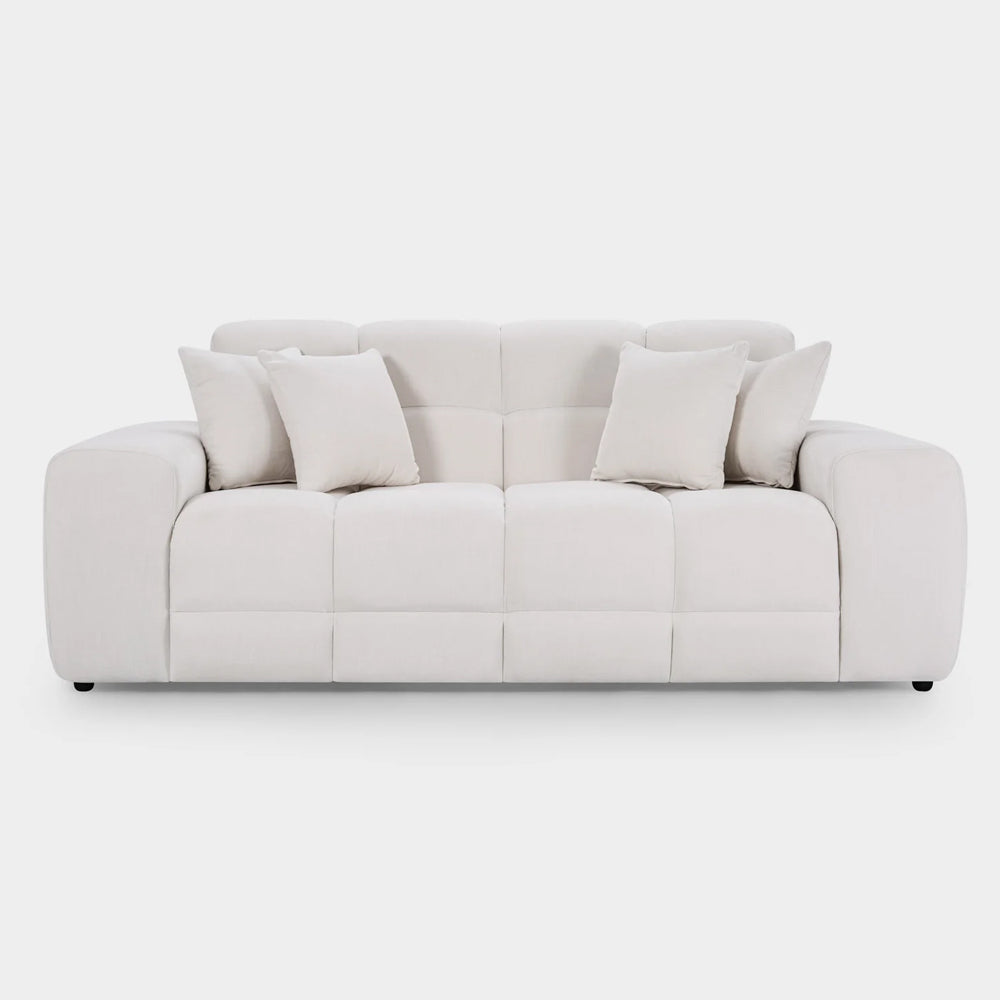 Jacob 3 Seater Fabric Sofa In Natural