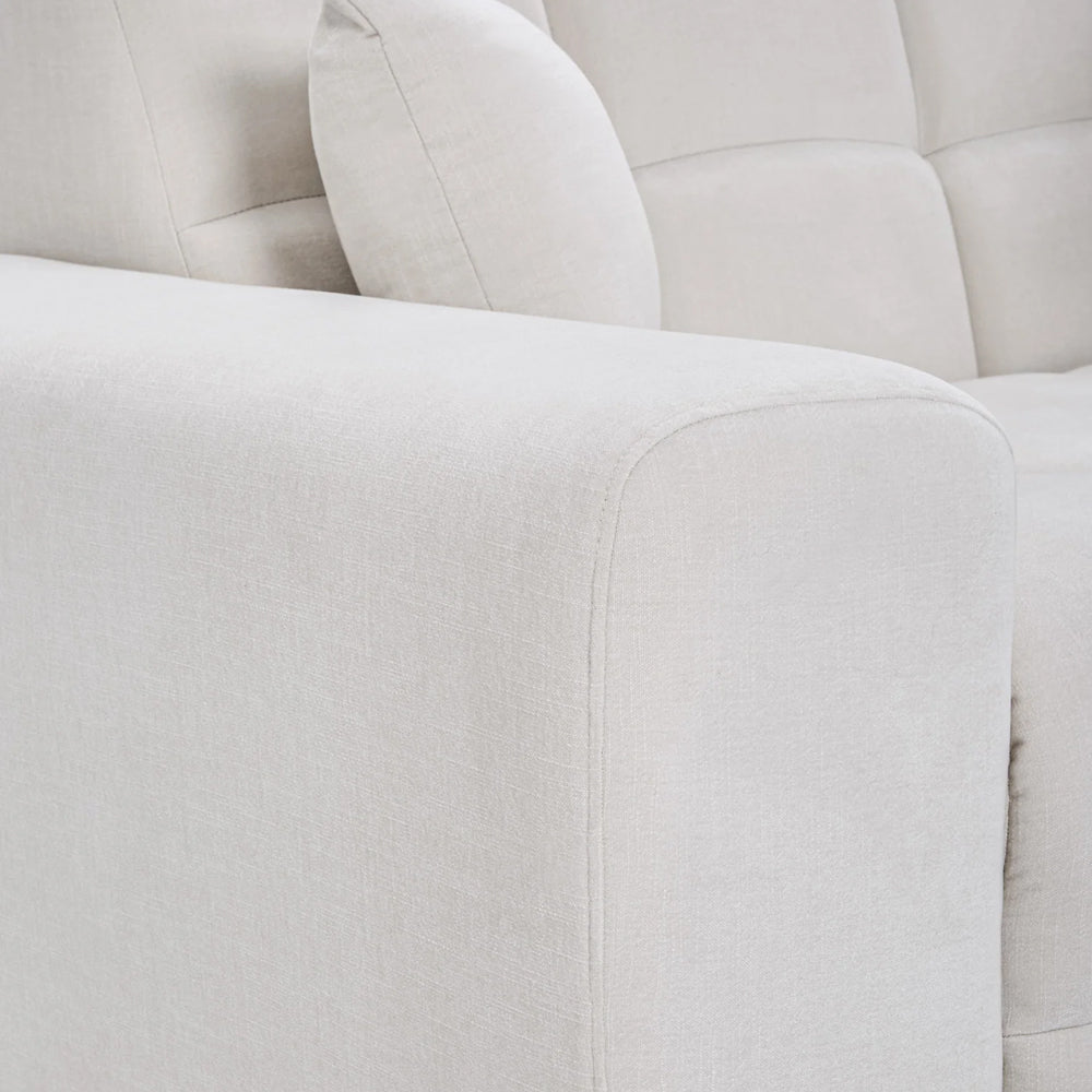 Jacob 3 Seater Fabric Sofa In Natural