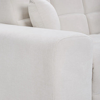 Jacob 3 Seater Fabric Sofa In Natural