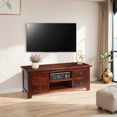 Jaipur Dark Mango TV Stand - Furniture One Shop