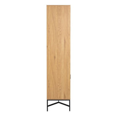 Jaipur Wooden 4 Door 6 Shelves Display Cabinet in Wild Oak - Furniture One Shop