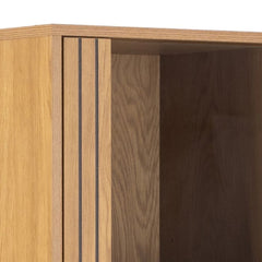 Jaipur Wooden 4 Door 6 Shelves Display Cabinet in Wild Oak - Furniture One Shop