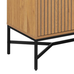 Jaipur Wooden 4 Door 6 Shelves Display Cabinet in Wild Oak - Furniture One Shop