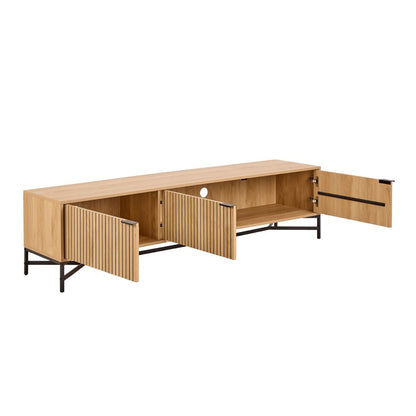 Jaipur Wooden Large TV Stand with 3 Door in Solid Oak - Furniture One Shop