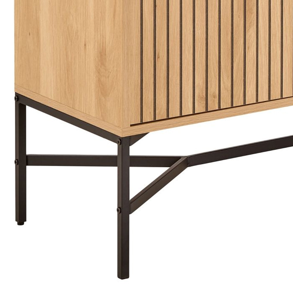 Jaipur Wooden Sideboard 2 Doors 1 Drawer in Solid Oak - Furniture One Shop