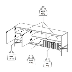 Jaipur Wooden Sideboard 2 Doors 1 Drawer in Solid Oak - Furniture One Shop