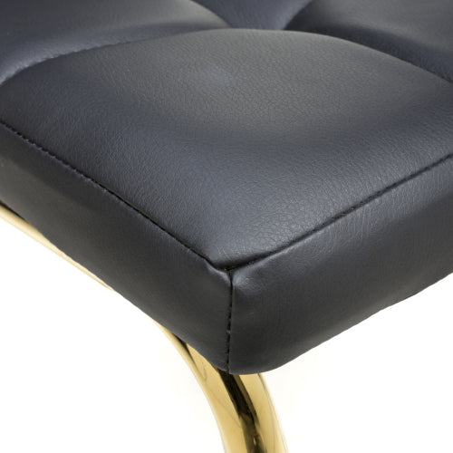 Jenner Black Faux Leather Dining Chairs With Gold Legs In Pair