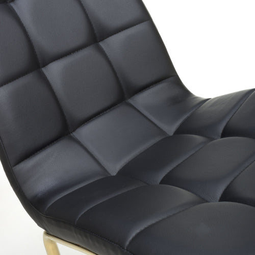 Jenner Black Faux Leather Dining Chairs With Gold Legs In Pair