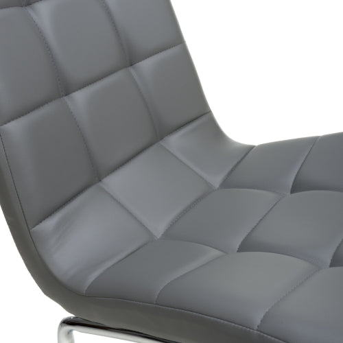 Jenner Grey Faux Leather Dining Chairs With Chrome Legs In Pair