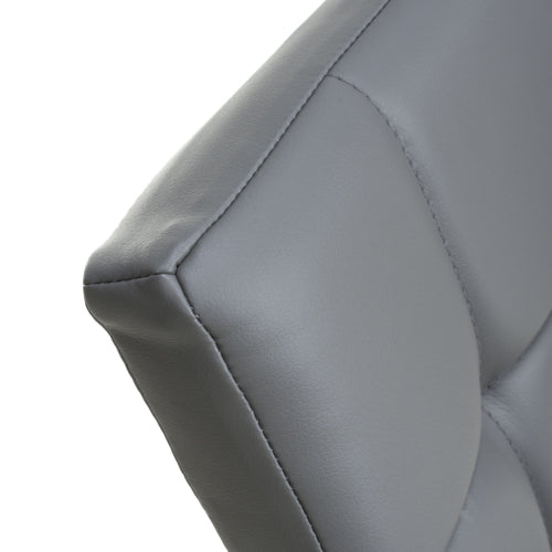 Jenner Grey Faux Leather Dining Chairs With Chrome Legs In Pair