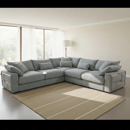 Jupiter Large Corner Sofa In Grey Fabric