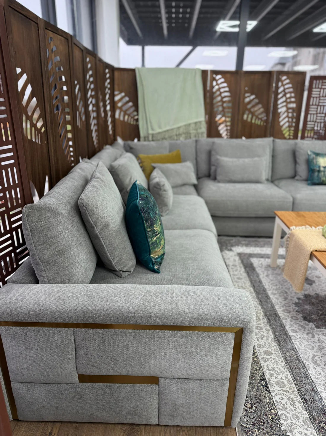 Jupiter Large Corner Sofa In Grey Fabric