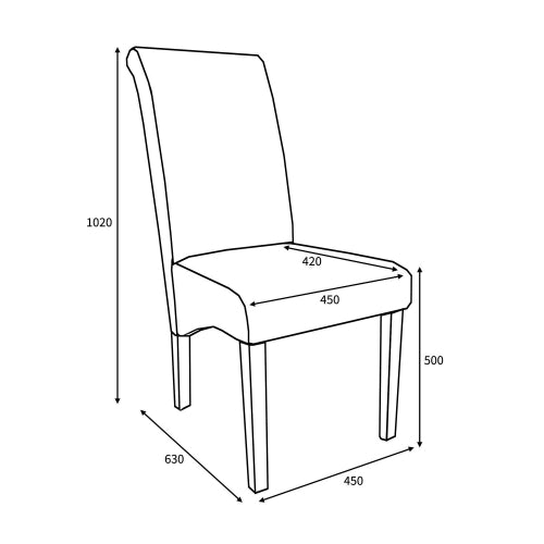 Karta Grey Fabric Dining Chairs With Oak Legs In Pair
