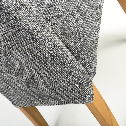 Karta Grey Fabric Dining Chairs With Oak Legs In Pair