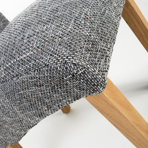 Karta Grey Fabric Dining Chairs With Oak Legs In Pair
