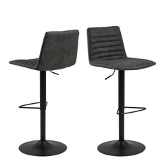 Kimmy Bar Stool in Grey Fabric Set of 2 - Furniture One Shop