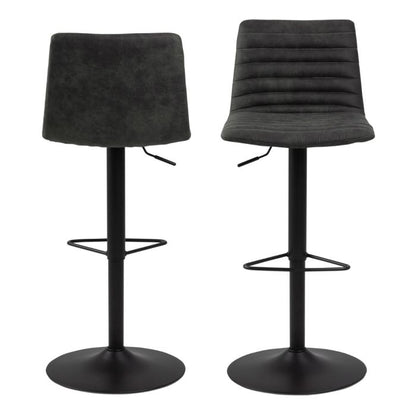 Kimmy Bar Stool in Grey Fabric Set of 2