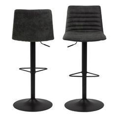 Kimmy Bar Stool in Grey Fabric Set of 2 - Furniture One Shop