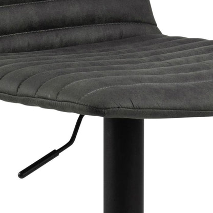 Kimmy Bar Stool in Grey Fabric Set of 2