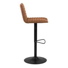 Kimmy Bar Stool with Brown Fabric in Set of 2 - Furniture One Shop