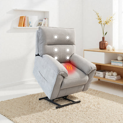 Knightsbridge Dual Motor Riser Recliner Chair In Light Grey Cotton Linen