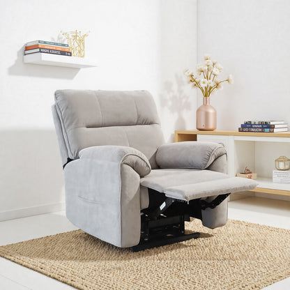 Knightsbridge Dual Motor Riser Recliner Chair In Light Grey Cotton Linen - Furniture One Shop