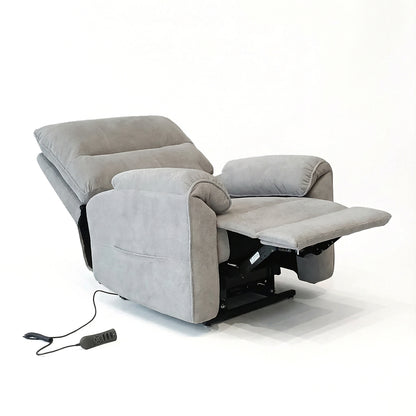 Knightsbridge Dual Motor Riser Recliner Chair In Light Grey Cotton Linen - Furniture One Shop