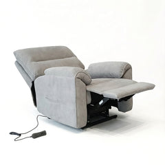 Knightsbridge Dual Motor Riser Recliner Chair In Light Grey Cotton Linen - Furniture One Shop
