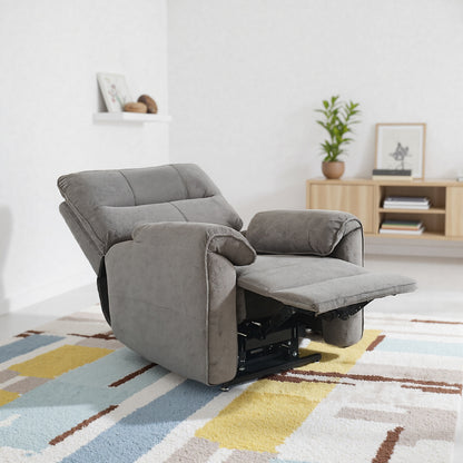 Knightsbridge Heat & Massage Riser Recliner Chair In Dark Grey Cotton Linen - Furniture One Shop
