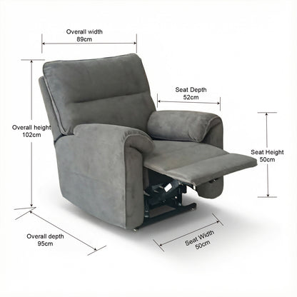 Knightsbridge Heat & Massage Riser Recliner Chair In Dark Grey Cotton Linen - Furniture One Shop