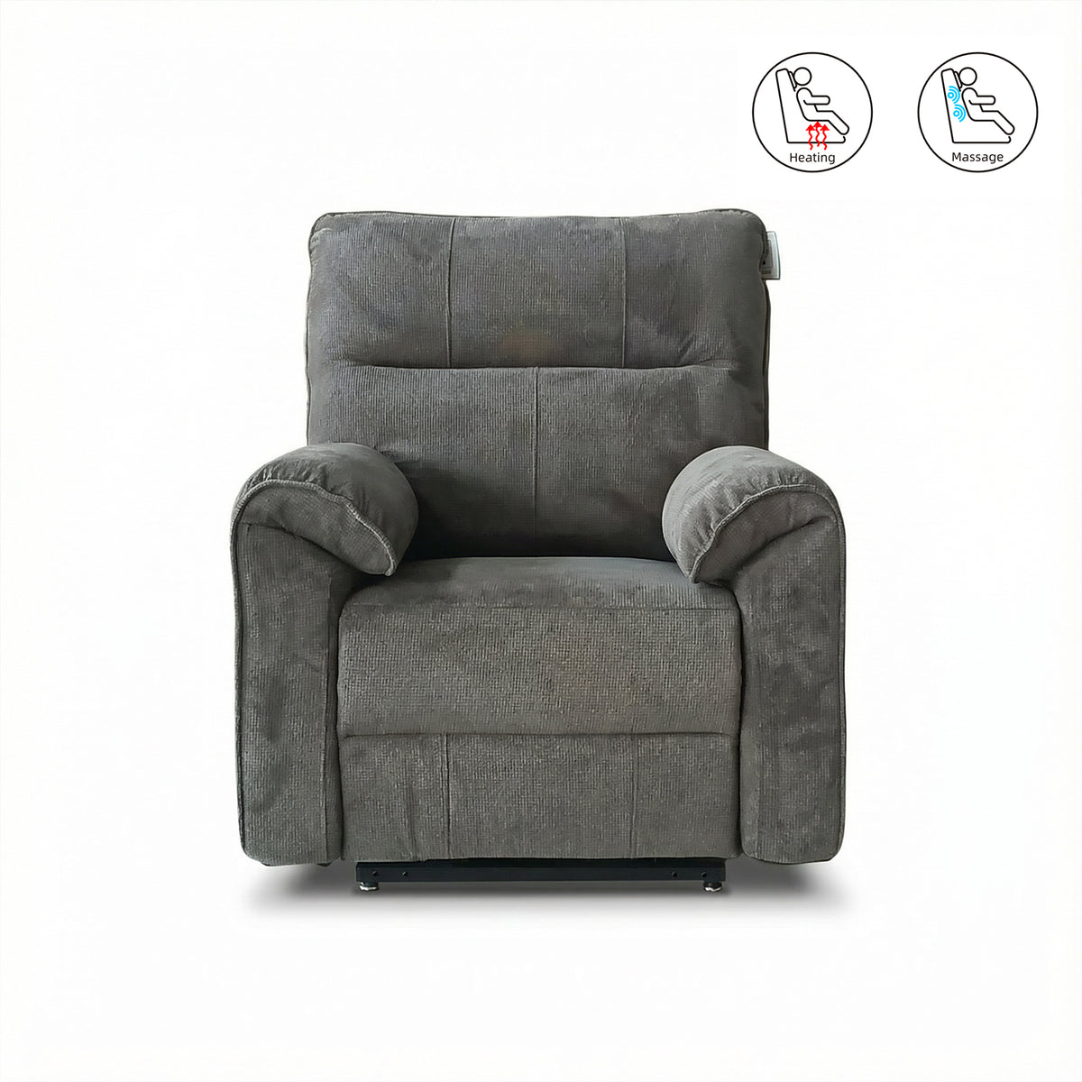Knightsbridge Heat & Massage Riser Recliner Chair In Dark Grey Cotton Linen - Furniture One Shop
