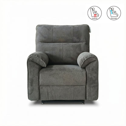 Knightsbridge Heat & Massage Riser Recliner Chair In Dark Grey Cotton Linen - Furniture One Shop