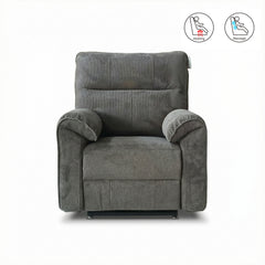 Knightsbridge Heat & Massage Riser Recliner Chair In Dark Grey Cotton Linen - Furniture One Shop