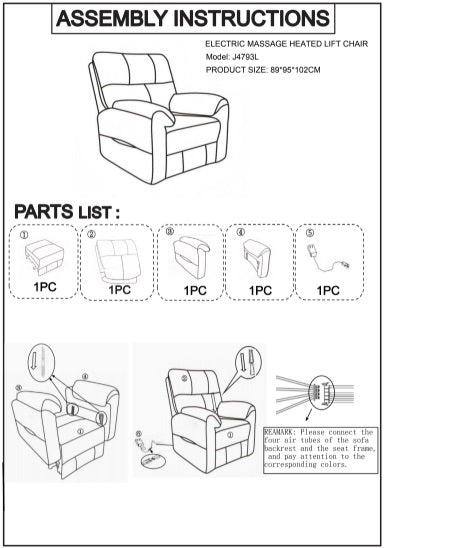 Knightsbridge Heat & Massage Riser Recliner Chair In Dark Grey Cotton Linen - Furniture One Shop