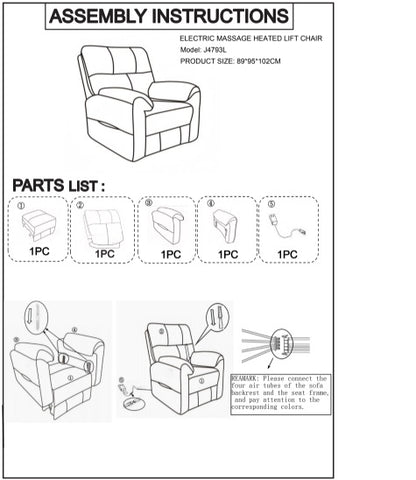 Knightsbridge Heat & Massage Riser Recliner Chair In Dark Grey Cotton Linen - Furniture One Shop