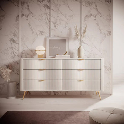 Lante 6 Drawers Chest Of Drawers in Beige - 163cm