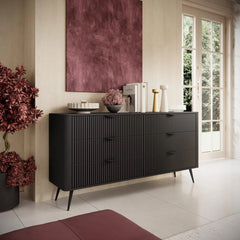 Lante 6 Drawers Chest Of Drawers in Black - 163cm