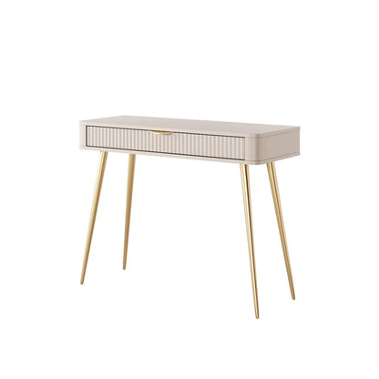 Lante Wooden Dressing Table 100cm in Beige with Metal Legs