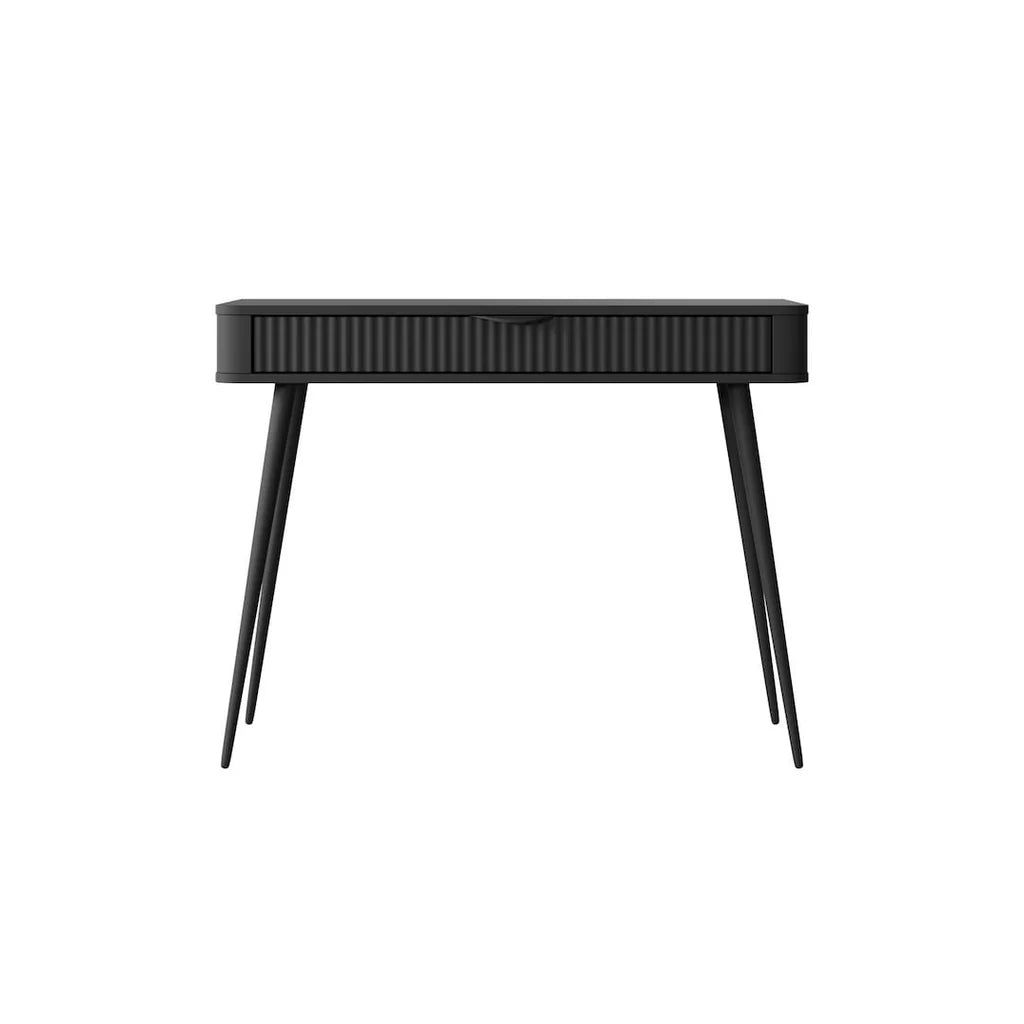 Lante Wooden Dressing Table 100cm in Black with Metal Legs